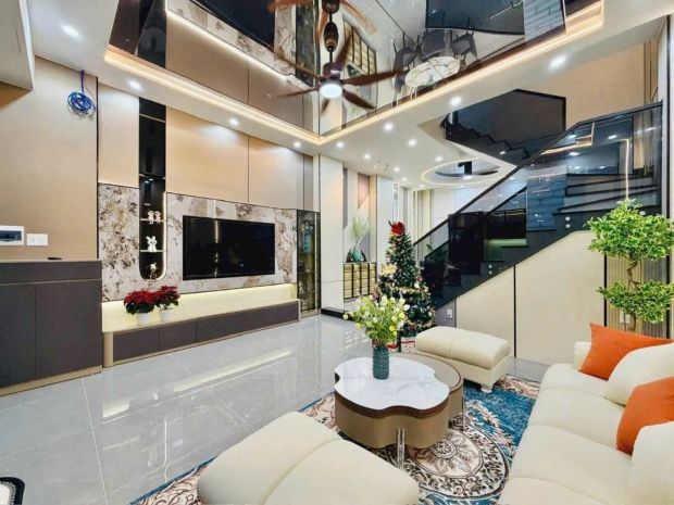 Nhà mới 100  hẻm 9m ô tô  tránh  khu vip gò vấp.  ngang 7438872