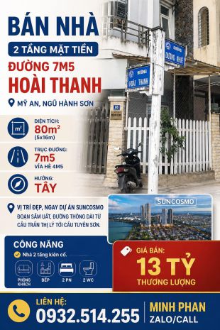 Chính chủ cần bán nhà hoài thanh - chưa qua đầu tư - mỹ an 7444893