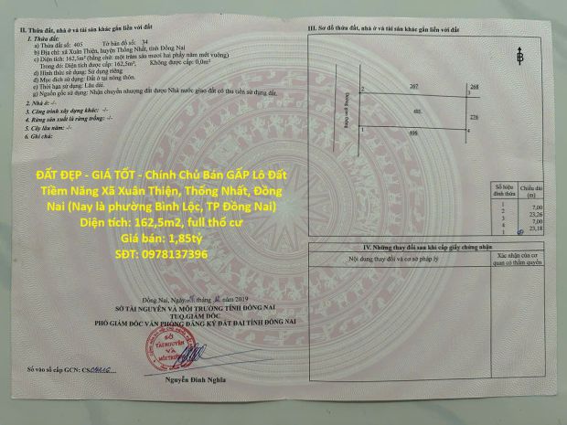 Đất đẹp - giá tốt - chính chủ bán gấp lô đất tiềm năng xã 7446807