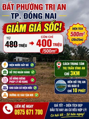 *** đất phường trị an giảm giá sốc *** 7448038