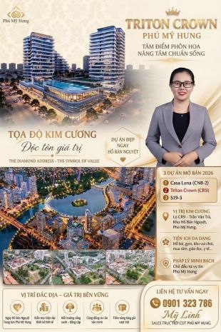 Dự án triton crown phú mỹ hưng 80-200m2 , 2pn - 3pn  sở 7452193