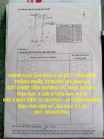 Đất đẹp  giá tốt  chính chủ cần bán 2 lô đất  phường 7452641