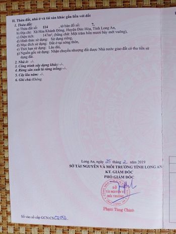 Đất thổ cư chính chủ  giá chỉ 1 tỷ 300 7472215