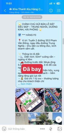 Cơ hội sở hữu lô đất rẻ đẹp tại tổ 10 hòa nghĩa, quận dương 7486773