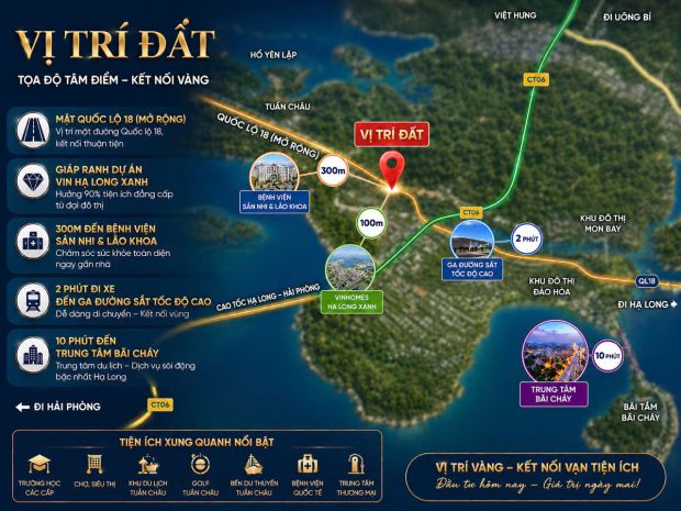 Đất mặt tiền quốc lộ 18, sát vin hạ long xanh, gần bệnh viện 7487449