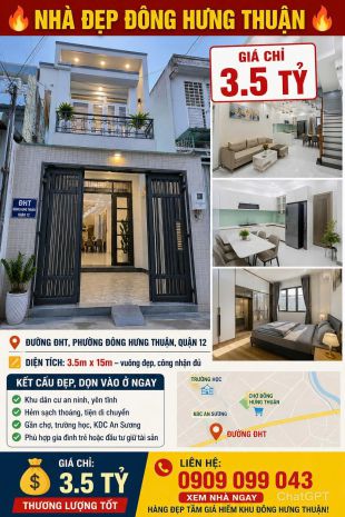 Nhà đẹp đông hưng thuận  giá chỉ 3.5 tỷ 7496486