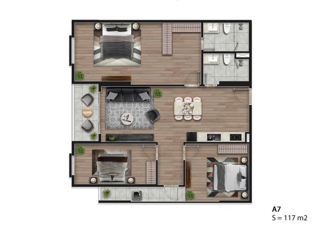 Chính chủ cần bán căn góc 3pn- 2wc, diện tích 117m2 tòa 7498357