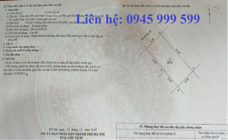 Bán đất khu đt mới nam trung yên a10 cầu giấy 35 tỷ. đất phâ 7505481