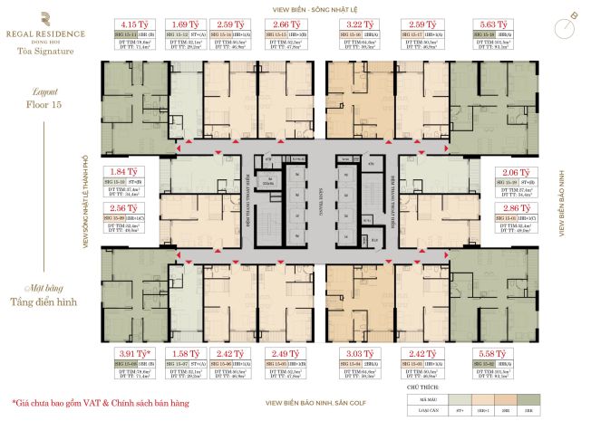 Chuyển nhượng căn hộ studio  regal residence tòa 7510830