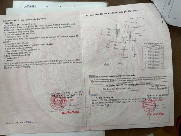 Bán nhà số 626k khu phố 4, đường tân mỹ, p. tân thuận tây, 7520498