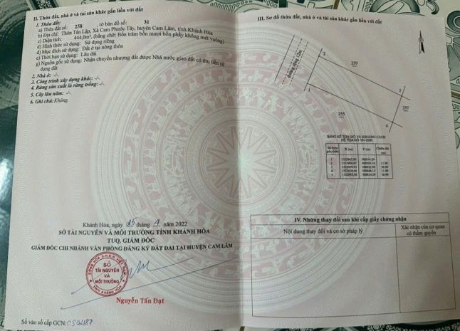 Đầu tư sinh lời - chính chủ bán lô đất tại xã cam phước 7521018