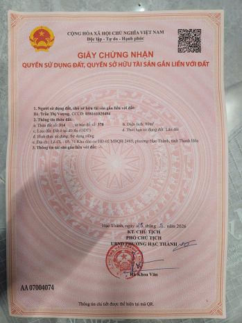 Chính chủ cần bán lô đất đẹp tại tp thanh hóa 7521042