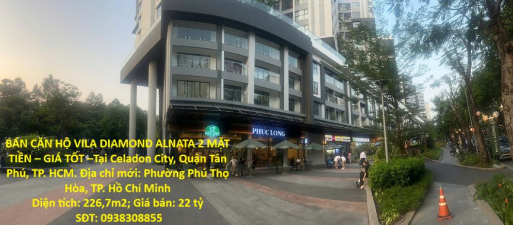 Bán căn hộ vila diamond alnata 2 mặt tiền  giá tốt tại 7522791
