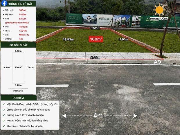 Bán lô đất đẹp 100m2 tại hòa lạc chỉ nhỉnh 2 tỷ 7525860