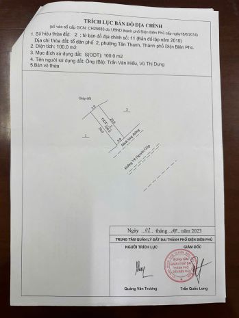 Chính chủ bán đất tp. điện biên phủ 7528307