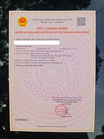 Bán đất thổ cư trung tâm an lộc  bình long, bình phước 7528690