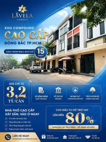 Nhà phố sổ sẵn compound cao cấp tp.hcm - 15 phút tới aeon 7529556