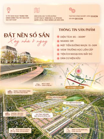 Đất nền sổ sẵn, gần trung tâm cụm khu công nghiệp đức hòa, 7547236