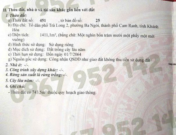 Bán đất góc hiếm trong lõi quy hoạch kdc trà long 2 7548344