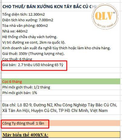 Cho thuê  bán nhà xưởng may mặc  kcn tây bắc củ chi, tp.hc 7548450