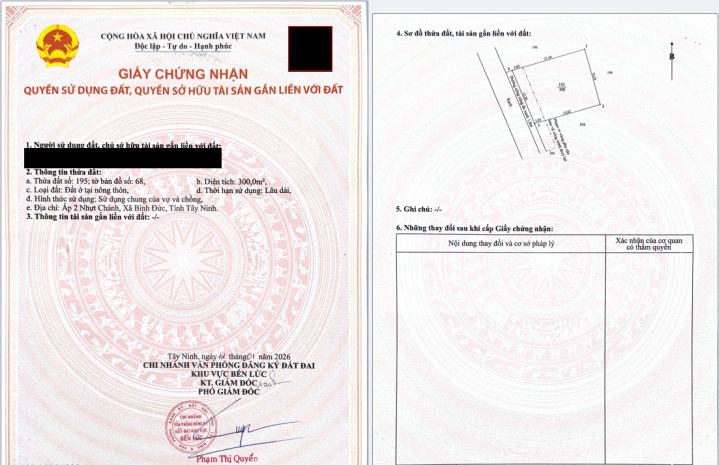 Chính chủ bán đất thổ cư  xã bình đức, tỉnh tây ninh long 7548923