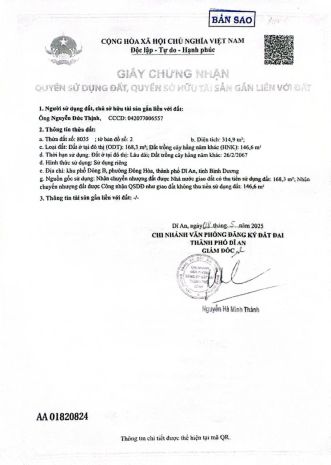 Bán nhà 519 đường trần quang khải, p. đông hòa, hcm. địa 7552023