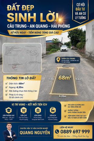 Bán đất đẹp cầu trung  an quang, an lão, hải phòng 7554411