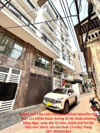 Chính chủ cần cho thuê nhà riêng nguyên căn ngõ 121 đông 7560982