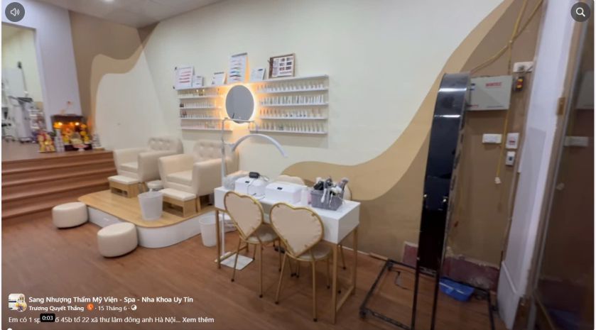 Sang nhượng spa full đồ  mặt đường đông anh địa chỉ: 45b 7564041