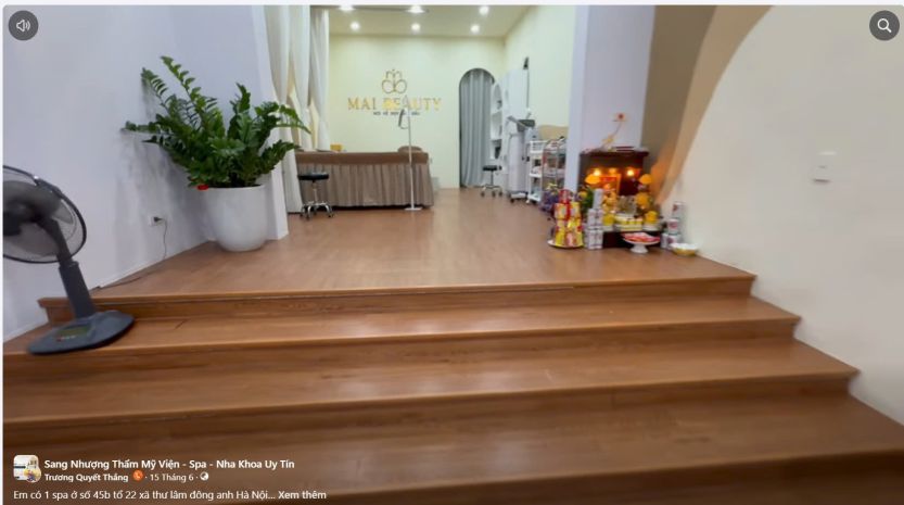 Sang nhượng spa full đồ  mặt đường đông anh địa chỉ: 45b 7564042