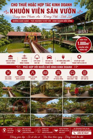 Cho thuê hoặc hợp tác kinh doanh khuôn viên sân vườn đẹp 7567527