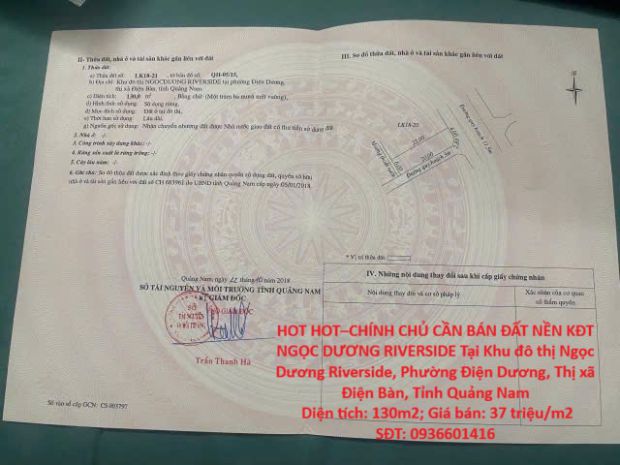 Hot hotchính chủ cần bán đất nền kđt ngọc dương riverside 7567719