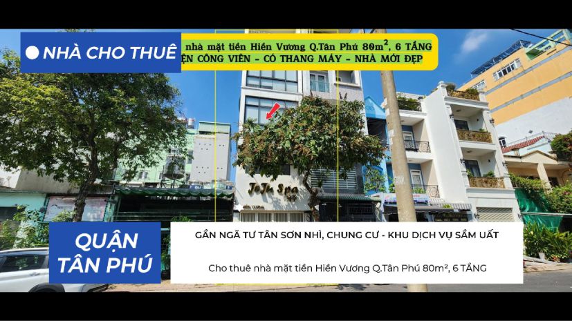 Cho thuê nhà mặt tiền hiền vương q.tân phú 80m², 6 tầng 7569386