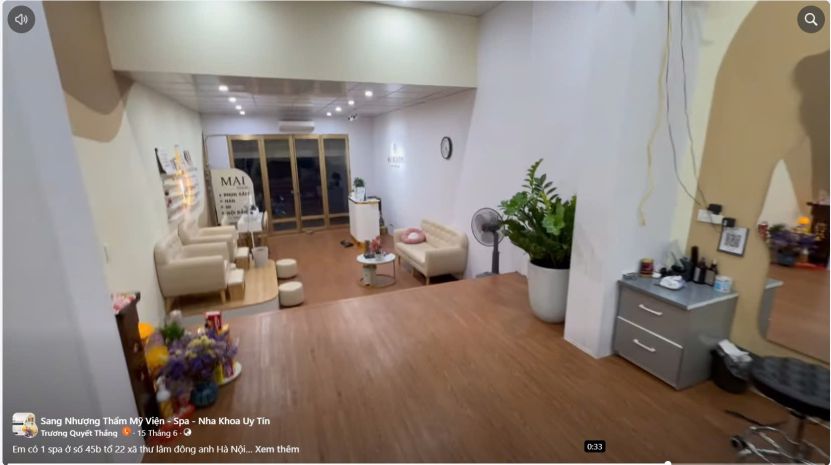 Sang nhượng spa full đồ  mặt đường xã thư lâm, đông anh, 7572588