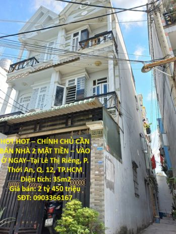 Hot hot  chính chủ cần bán nhà 2 mặt tiền  vào ở ngaytại 7578106