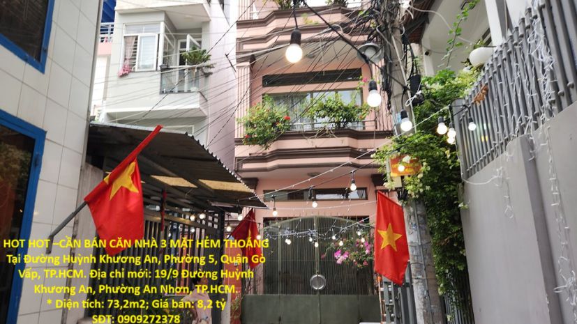 Hot hot cần bán căn nhà 3 mặt hẻm thoáng tại đường huỳnh 7578436