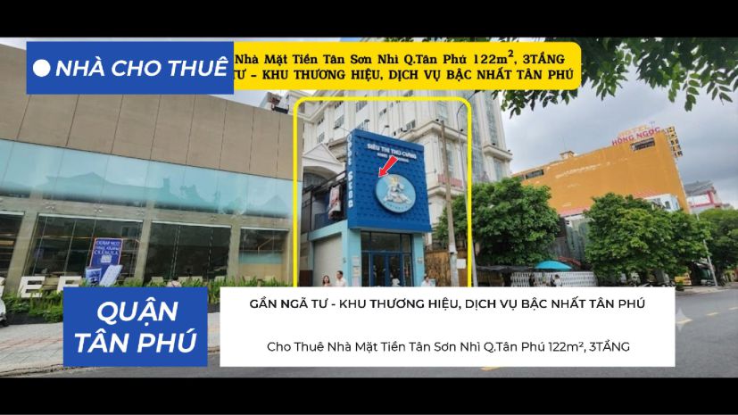 Cho thuê nhà mặt tiền tân sơn nhì q.tân phú 122m², 3tầng - 7584313