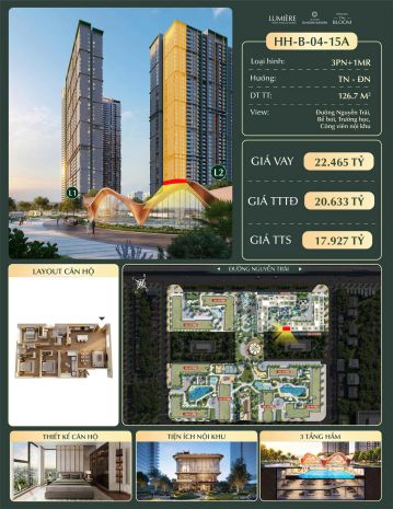 Lumière hanoi seasons garden  căn hộ 2pn tầng cao, hướng 7584669