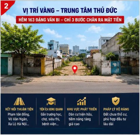 Đất 600m²  hxh  đặng văn bi, tt thủ đức ngang 20m, thích 7586506