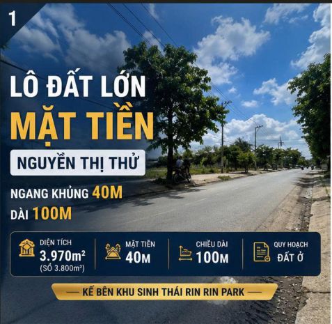 Bán đất mặt tiền nguyễn thị thử hóc môn 3.970m² - ngang 40m 7586995
