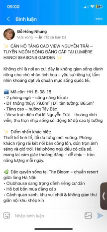 1pn hàng hiếm  phòng khách siêu rộng
lumière hanoi 7587119