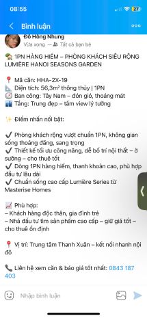 Căn hộ tầng cao view nguyễn trãi  tuyên ngôn sống đẳng 7587284