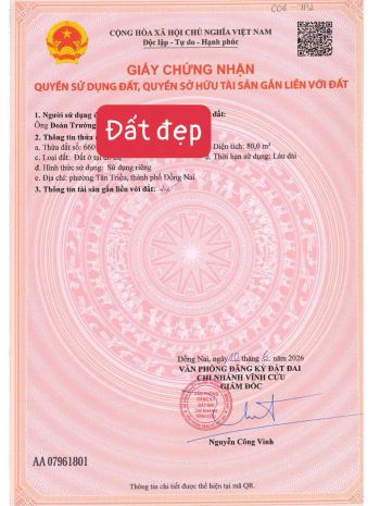 Chính chủ cần bán lô đất ngay sát chợ thanh phú, ubnd phường 7587745