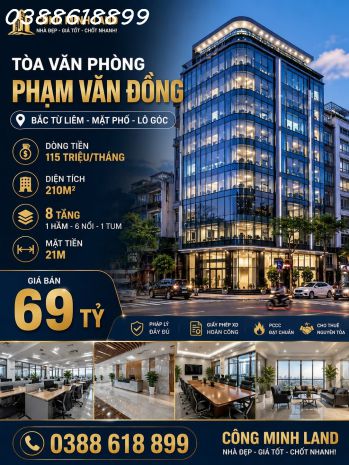 Bán tòa văn phòng phạm văn đồng - bắc từ liêm - mặt phố - 7588741