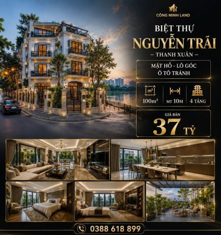 Bán biệt thự nguyễn trãi - thanh xuân - mặt hồ - lô góc - ô 7592534
