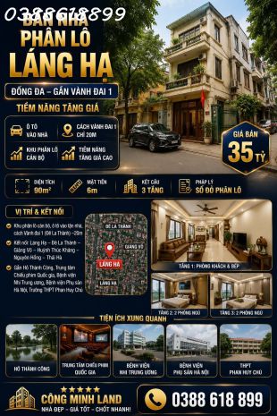Bán nhà phân lô láng hạ - đống đa - ô tô - kinh doanh- 90m² 7592645