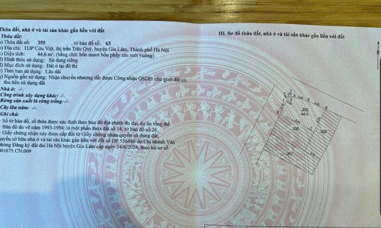 Chủ cần bán 45 m2 lô góc cưu việt - gia lâm, giá chỉ 7.7 7597795