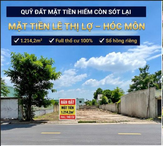 Bán đất mặt tiền lê thị lơ, tân hiệp, hóc môn  1.214,2m² 7600893