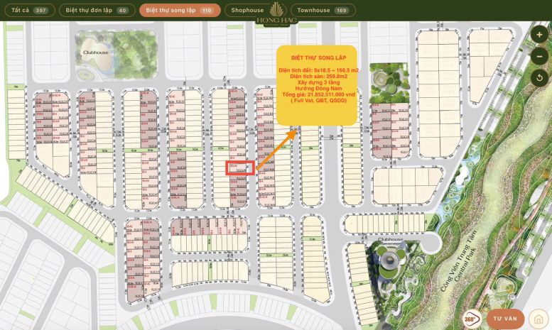 Mua bán biệt thự song lập hồng hạc city phú mỹ hưng  giá 7603356