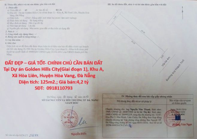 Đất đẹp  giá tốt- chính chủ cần bán đất tại khu a, xã hòa 7604310